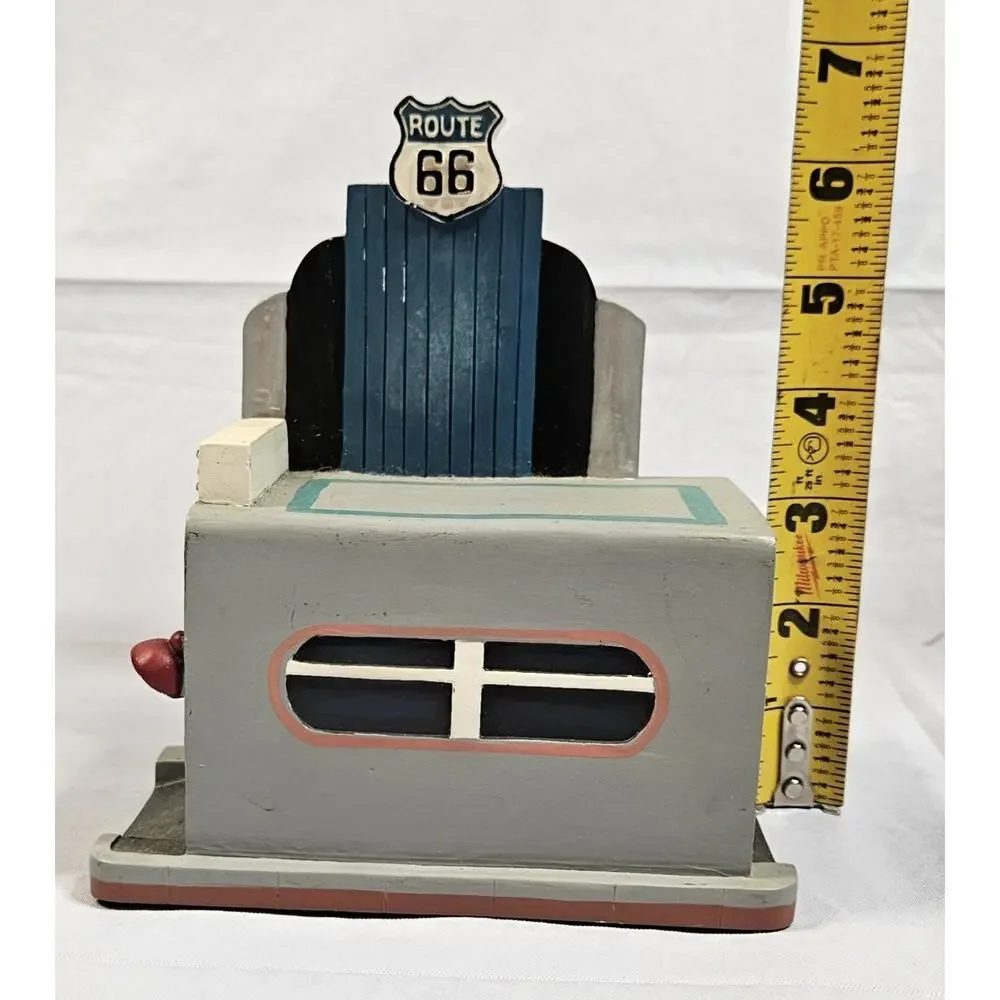 Route 66 Service Station Business Card Holder Classic Car Garage Resin Decor